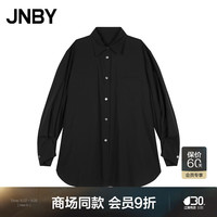 JNBY江南布衣24秋衬衫棉质宽松长袖5O8215960 001/本黑 M