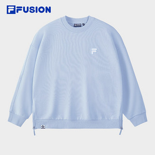 FILA FUSION斐乐潮牌款套头卫衣2024秋简约宽松针织上衣 毕摩蓝-BU XS