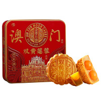会员专享：金尊 广式双蛋黄莲蓉 铁罐装 4饼/528g（送礼袋）