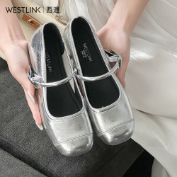 WESTLINK 西遇 法式气质方头软底玛丽珍女鞋（尺码齐全）