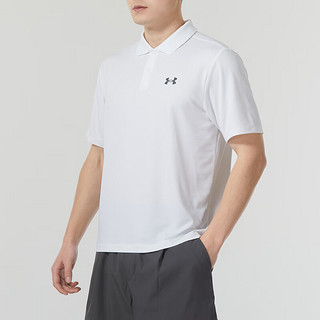 安德玛（Under Armour）短袖男 24夏季运动半袖弹力时尚t恤男士Polo衫男 【快干透气】白色/干爽舒适 2XL （体重：170-190斤）