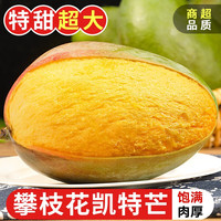 探味君 四川攀枝花凯特芒果 当季新鲜水果特大芒果青皮整箱带箱 200g +单果【中果】 5斤净重4.5斤