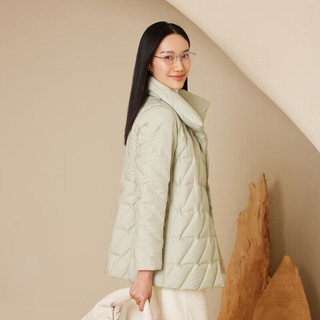 波司登秋季经典商务羽绒服女款90鹅绒显瘦短款保暖外套B40134142 山岚绿4462 155/80A