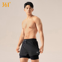 361°361游泳裤男士装备男全套双层防尴尬成人泳裤泳帽泳镜三件套