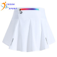 COZOK防走光女运动短裙速干羽毛球网球裤裙瑜伽跑步舞蹈 白色_五个口袋 L码