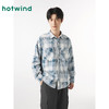 热风 hotwind2024年秋季新款男士兰色花格衬衫 06兰色