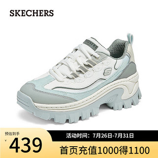 斯凯奇（Skechers）女子复古老爹鞋177234 灰色/蓝色/GYBL 38.5