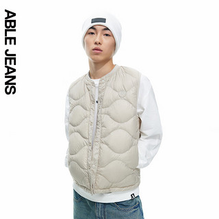 ABLE JEANS 2024冬季舒适时尚超轻羽绒棒球衍缝背心男士866001 玄米色02【8月7日前】 L