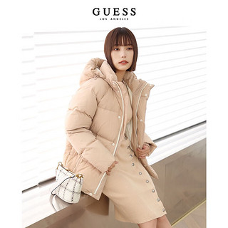 GUESS 男女同款无衔缝保暖时尚连帽羽绒服-ML4W5883 DGN-深绿色 S