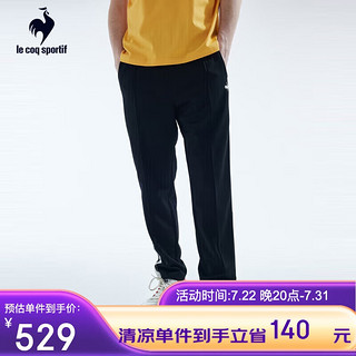 乐卡克（Le coq sportif）法国公鸡运动休闲时尚系列直脚收口长裤男女同款 黑色 L