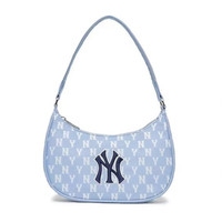 MLB韩国代购流行腋下包精美 单肩包NY 字母印花 手拎时尚包 湖蓝色 礼盒包装配送手提袋