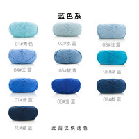 苏苏姐家5股精梳棉牛奶毛线团钩针diy材料包手工织玩偶教程 蓝色系B 02#（1团）