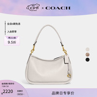 蔻驰(COACH)CARY系列女士经典标志斜挎包单肩包女包 B4/粉笔白色