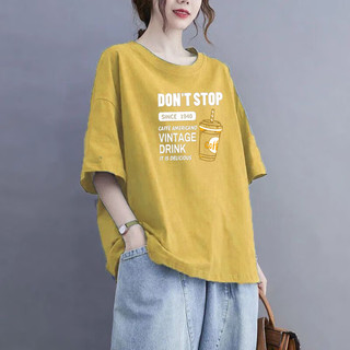 裙钗记纯棉t恤女夏季短袖2024新款韩版时尚宽松显瘦大码洋气上衣服ins