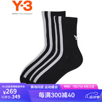 Y-3【运动季】y3 STRP SOCK休闲裤袜男女同款透气短袜子51-IZ3173 黑色 L26-28