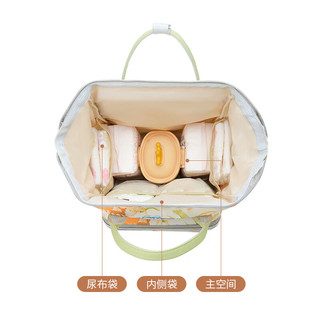 婧麒妈咪包多功能母婴外出背包大容量双肩包手提包 北欧树叶