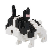 nanoblock 日本小颗粒微积木i宠物猫狗 拼装玩具桌面摆件成人礼物（花斑法国斗牛犬）