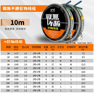 钓之界大物主线绑好成品拉力强劲钓鱼主线鲟青鱼巨物鱼线8.1米12号 战无不胜- 10米 巨物线组 10#