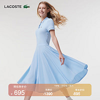 LACOSTE法国鳄鱼女装夏季时尚优雅POLO领短袖连衣裙女EF1682 HBP/天蓝色 XL 42/175