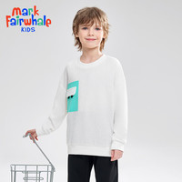 马克华菲男童宝宝卫衣圆领2024秋季装上衣儿童休闲童装洋气JZ 白色 160cm