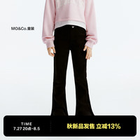little MO&Co.little moco童装24秋装女童莫代尔微喇叭裤弹力百搭牛仔长裤 牛仔黑色 130/56