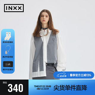 英克斯（inxx）APYD时尚潮牌假两件长袖衬衣男女同款APE3040821 白色 M