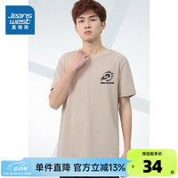 真维斯男装 2024夏季新款针织上衣青春潮流时尚短袖舒适男T恤DE