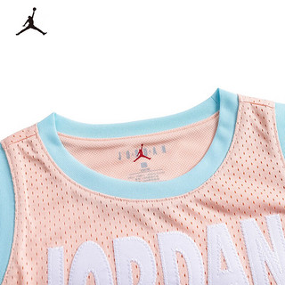 NIKE JORDAN耐克童装女童篮球背心季儿童网眼透气无袖T恤 热带桃色 100(3T)