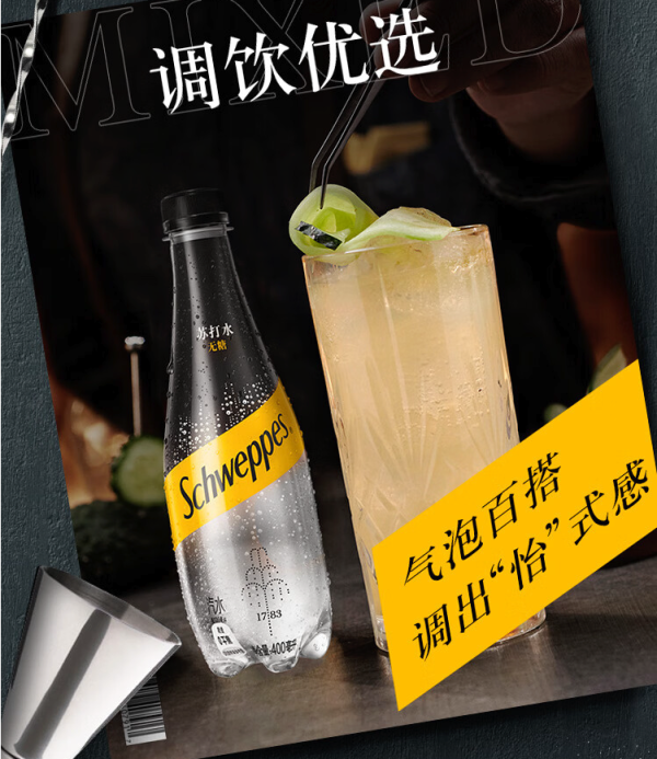 Schweppes 怡泉 苏打水 400ml*12瓶