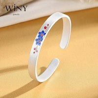 唯一（Winy）碧花弦手镯银手镯女实心纯足银9999银镯子首饰