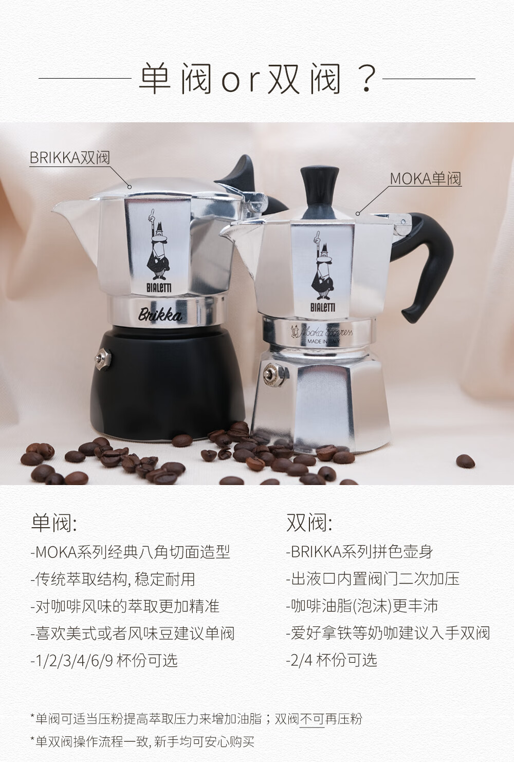 三色打掛双口壺 Bialetti 比乐蒂BRIKKA ESPRESSO 双阀摩卡壶2杯份【报价价格评测怎么样