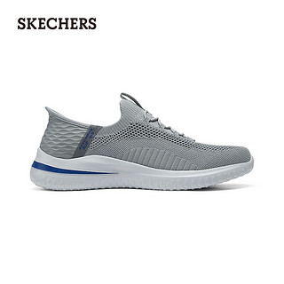 斯凯奇（Skechers）休闲男款时尚健步鞋舒适透气210955 灰色/GRY 42