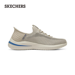 斯凯奇（Skechers）休闲男款时尚健步鞋舒适透气210955 灰褐色/TPE 40