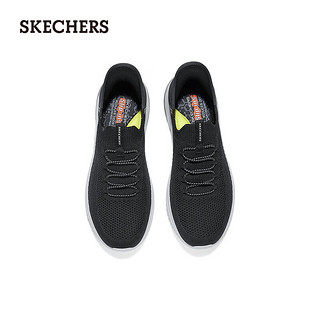 斯凯奇（Skechers）休闲男款时尚健步鞋舒适透气210955 黑色/BLK 44