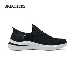 斯凯奇（Skechers）休闲男款时尚健步鞋舒适透气210955 黑色/BLK 42