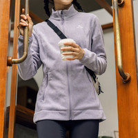 迪卡侬（DECATHLON）户外透湿抓绒女加厚摇粒绒抓绒衣保暖外套冲锋衣内胆MH100 MH120全拉链-紫罗兰 L