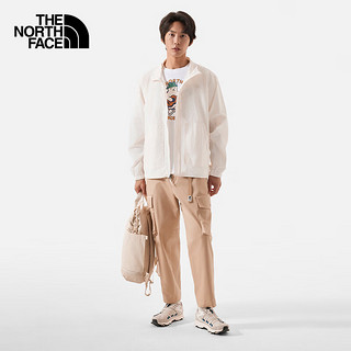 北面（The North Face）防晒服皮肤衣风衣男休闲防风防晒UPF50+立领外套24春季|87V1 QLI/沙丘白 XXL/185