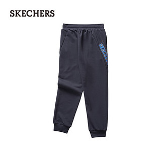 斯凯奇（Skechers）儿童运动裤百搭休闲舒适男童针织L323B032 奥德赛灰/026R M