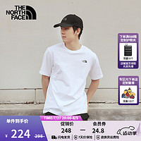 北面（The North Face）半袖T恤男短袖休闲舒适吸湿半袖透气简约耐穿24春夏|88GC FN4/雪峰白 XXL/185