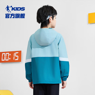 乔丹QIAODAN童装儿童外套2024春秋男童防泼水外衣大童运动风衣 桑吉蓝 110cm