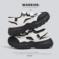 运动凉鞋女2024夏季外穿魔术贴增高厚底包头凉鞋