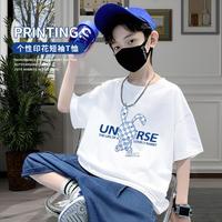 2024夏季运动短袖男童潮流时尚舒适百搭T恤上衣中大童装