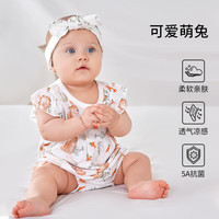 欧孕（OUYUN）婴儿衣服包屁衣夏季薄款新生儿无袖连体衣女宝宝三角哈衣爬服