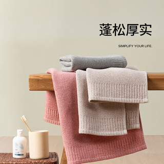 無印良品 無印良品 MUJI毛巾A类3条装柔软强力吸水不易掉毛洗脸洗澡大面巾115g/条 舒缦亲肤-灰+粉+蓝 3条