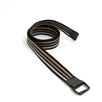 NORSSOV 诺索夫 帆布腰带 男士皮带双环扣ins女裤带年轻韩版工装青年学生百搭军训（S03  黑方扣黑边花色、106cm）