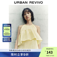UR2024秋季新款女优雅荷叶边叠层系带无袖罩衫衬衫UWL240069