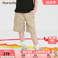 PawinPaw卡通小熊童装2024年夏季新款男童儿童裤子短裤休闲风 Beige米色/35 1