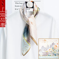 上海故事真丝丝巾女士2024春夏季70cm中方巾礼盒装 君心似我心