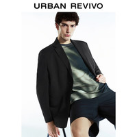 UR2024秋季男装时尚简约通勤气质口袋西装外套UMF140035 黑色 S