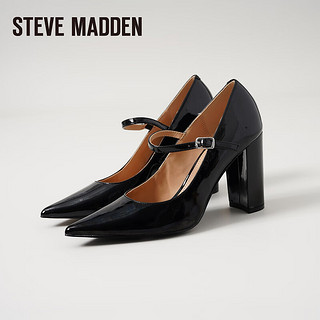 史蒂夫·马登 STEVE MADDEN/思美登2024春季女单鞋 高跟甜美尖头 玛丽珍鞋浅口法式MALENA 黑色